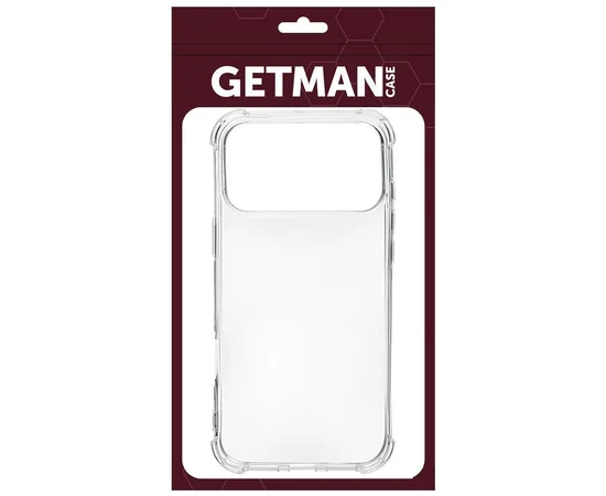 TPU чехол GETMAN Ease logo усиленные углы для Apple iPhone 17 Pro Max (6.9") Бесцветный (прозрачный)