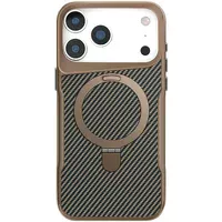 TPU+PC чехол Metal Buttons with MagSafe Carbon Ring для Apple iPhone 17 Pro Max (6.9") Золотой