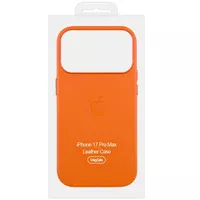 Чохол шкіряний Leather Case (AA) з MagSafe and Animation для Apple iPhone 17 Pro Max (6.9") Orange