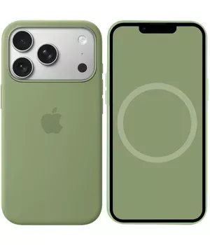 Чохол Silicone case (AAA) with Magsafe and Animation для Apple iPhone 17 Pro Max (6.9") Light Moss