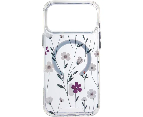 TPU+PC чехол Clear Garden with MagSafe для Apple iPhone 17 Pro Max (6.9") Cherry Petal