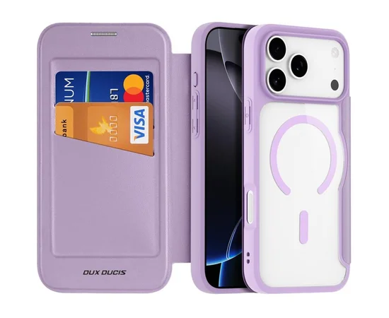 Чехол-книжка Dux Ducis Skin X Pro with MagSafe для Apple iPhone 17 Pro (6.3") Purple