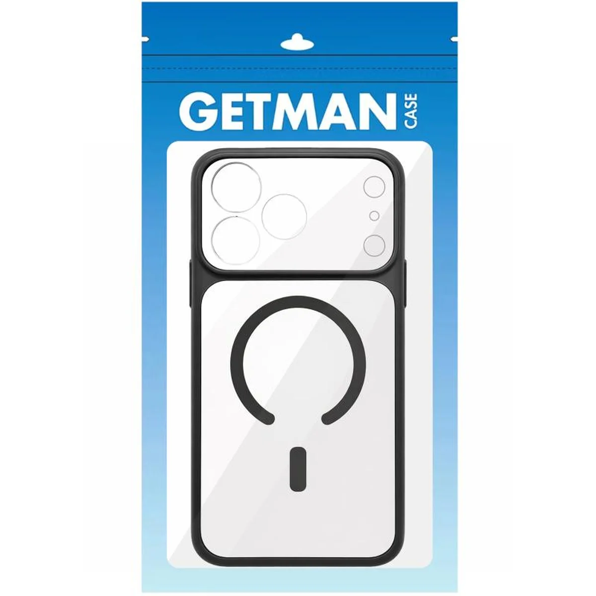 Чехол TPU GETMAN Moon Clear with MagSafe для Apple iPhone 17 Pro (6.3") Black