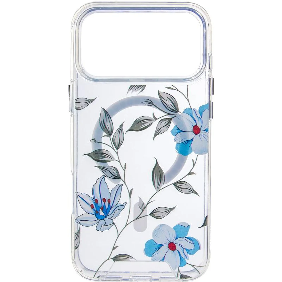 TPU+PC чохол Clear Garden with MagSafe для Apple iPhone 17 Pro (6.3") Blue Blossom