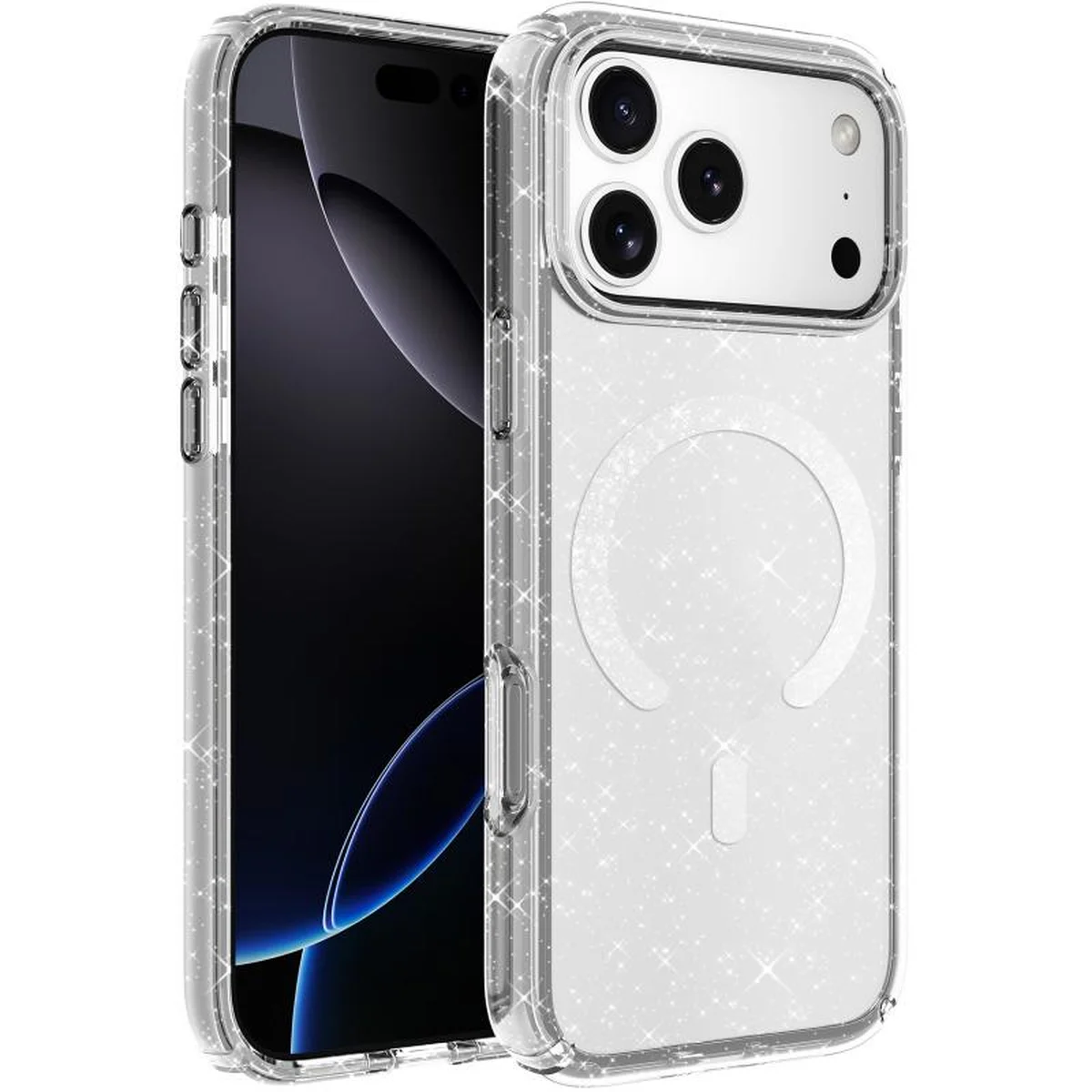 Чехол TPU Eclipse Sparkle (MagFit) для Apple iPhone 17 Pro (6.3") Clear