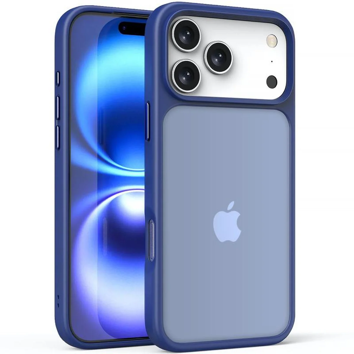 TPU+PC чехол Metal Buttons для Apple iPhone 17 Pro (6.3") Синий / Navy Blue