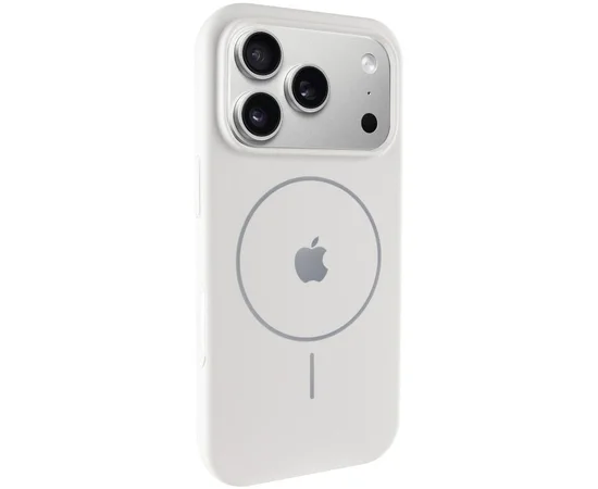 Чехол Silicone Case Full Protective (AA) V2 with MagSafe для Apple iPhone 17 Pro (6.3") Белый / White