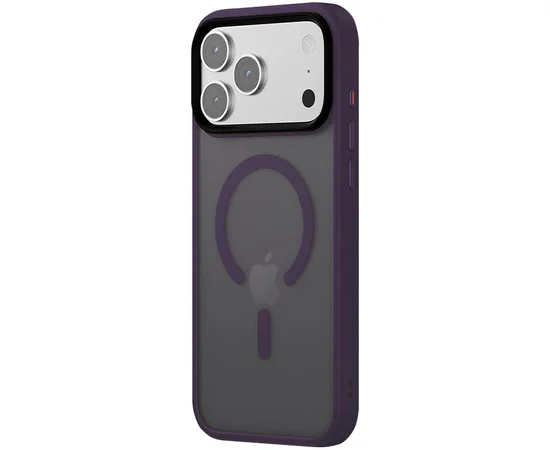 TPU+PC чехол Metal Buttons with MagSafe Colorful для Apple iPhone 17 Pro (6.3") Темно-фиолетовый / Dark Purple
