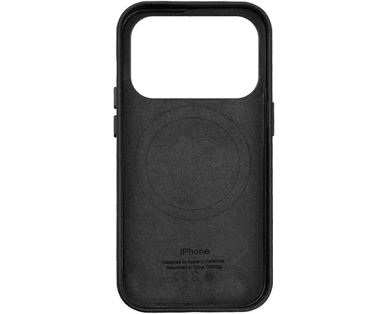 Чехол кожаный Leather Case (AA) with MagSafe and Animation для Apple iPhone 17 Pro (6.3") Black