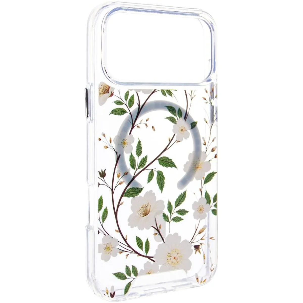 TPU+PC чехол Clear Garden with MagSafe для Apple iPhone 17 Pro (6.3") White Gardenia