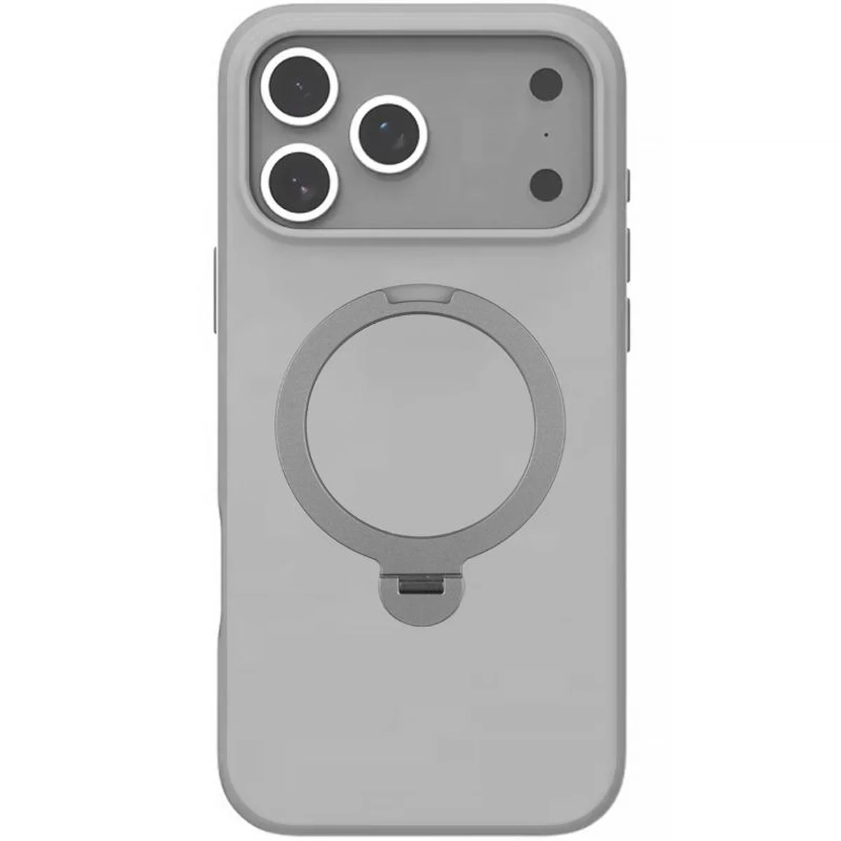 TPU+PC чехол Metal Buttons with MagSafe Colorful HQ Ring для Apple iPhone 17 Pro (6.3") Grey