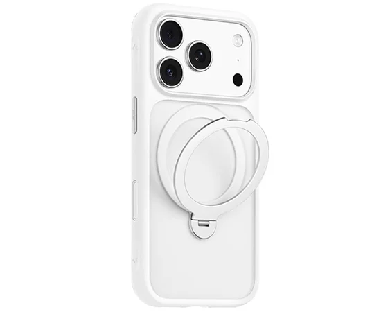 TPU+PC чехол Blueo Skin Friendly 360 Rotatable Stand with MagSafe для Apple iPhone 17 Pro (6.3") White