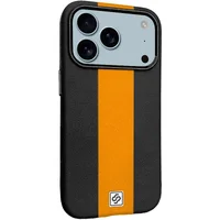 Кожаный чехол Rally with MagSafe для Apple iPhone 17 Pro (6.3") Black / Orange