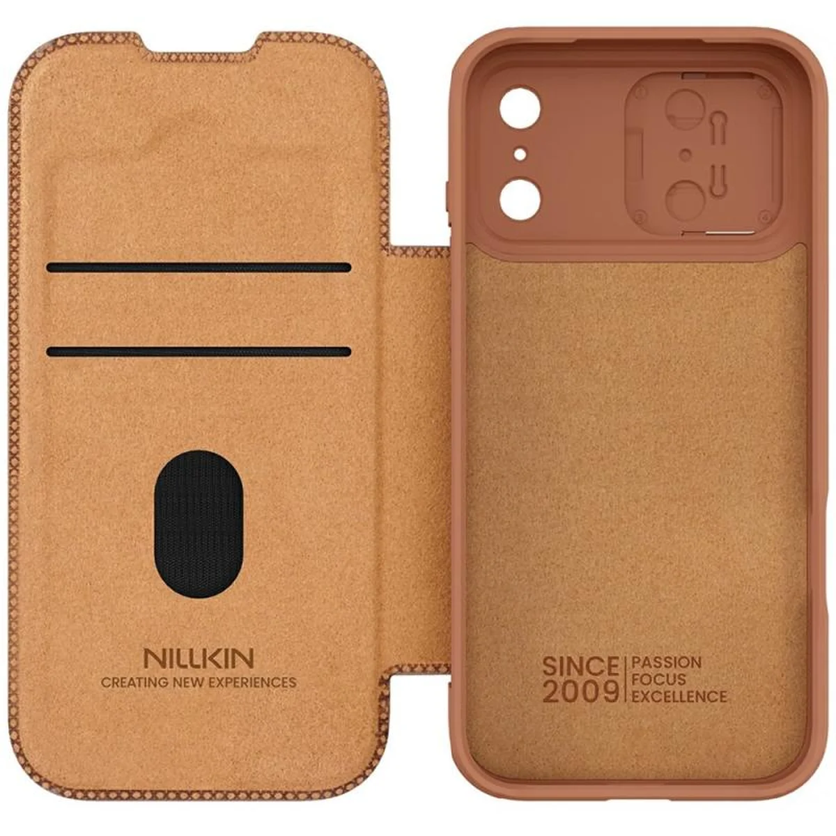 Кожаный чехол-книжка Nillkin Qin Pro Camshield для Apple iPhone 17 Pro (6.3") Brown