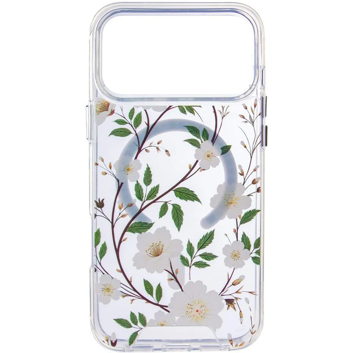TPU+PC чехол Clear Garden with MagSafe для Apple iPhone 17 Pro (6.3") White Gardenia