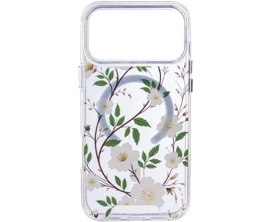 TPU+PC чехол Clear Garden with MagSafe для Apple iPhone 17 Pro (6.3") White Gardenia