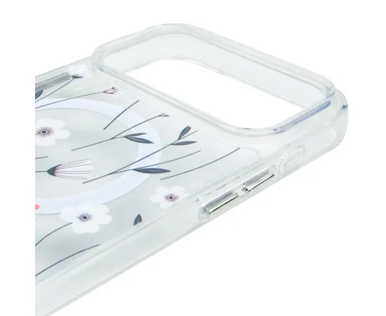 TPU+PC чехол Clear Garden with MagSafe для Apple iPhone 17 Pro (6.3") Cherry Petal