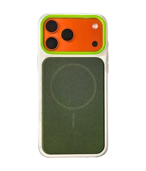 Чехол TPU TechWoven Hybrid with MagSafe для Apple iPhone 17 Pro (6.3") White / Green