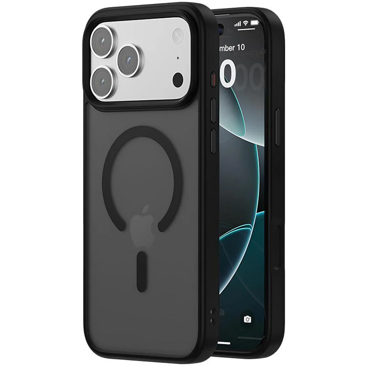 TPU+PC чехол Metal Buttons with MagSafe Colorful для Apple iPhone 17 Pro (6.3") Черный / Black