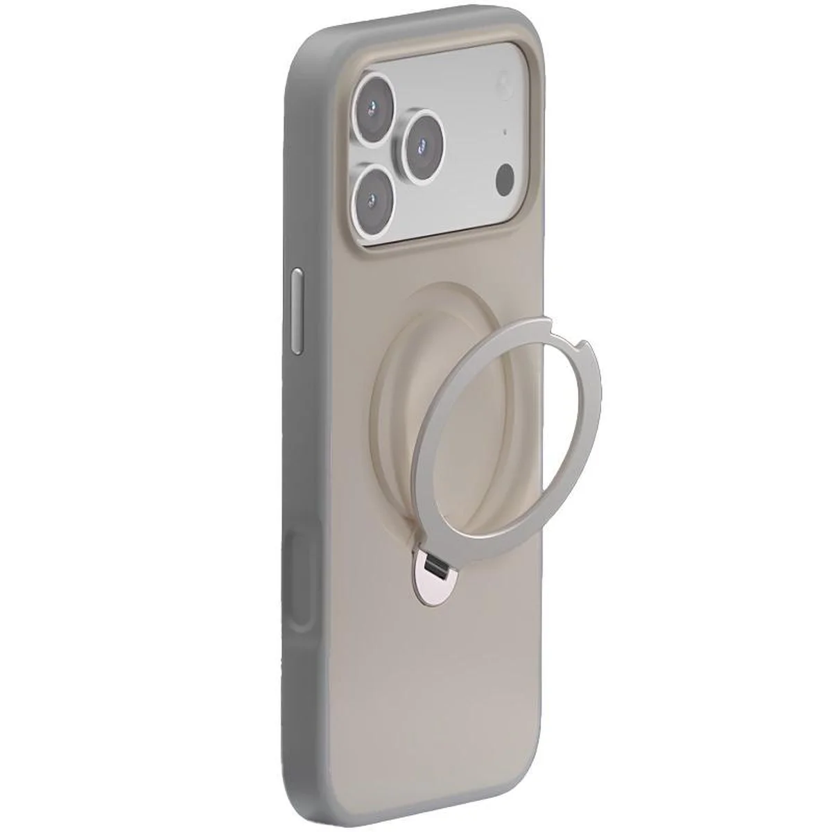 TPU+PC чехол Metal Buttons with MagSafe Colorful HQ Ring для Apple iPhone 17 Pro (6.3") Grey
