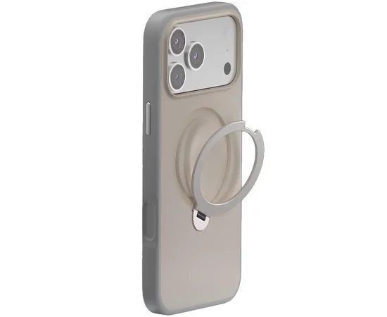 TPU+PC чехол Metal Buttons with MagSafe Colorful HQ Ring для Apple iPhone 17 Pro (6.3") Grey