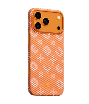 TPU+PC чехол Blueo Gilded Tactile Woven with MagSafe для Apple iPhone 17 Pro (6.3") Orange