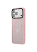 TPU+PC чехол Metal Buttons with MagSafe Colorful для Apple iPhone 17 Pro (6.3") Розовый / Pink