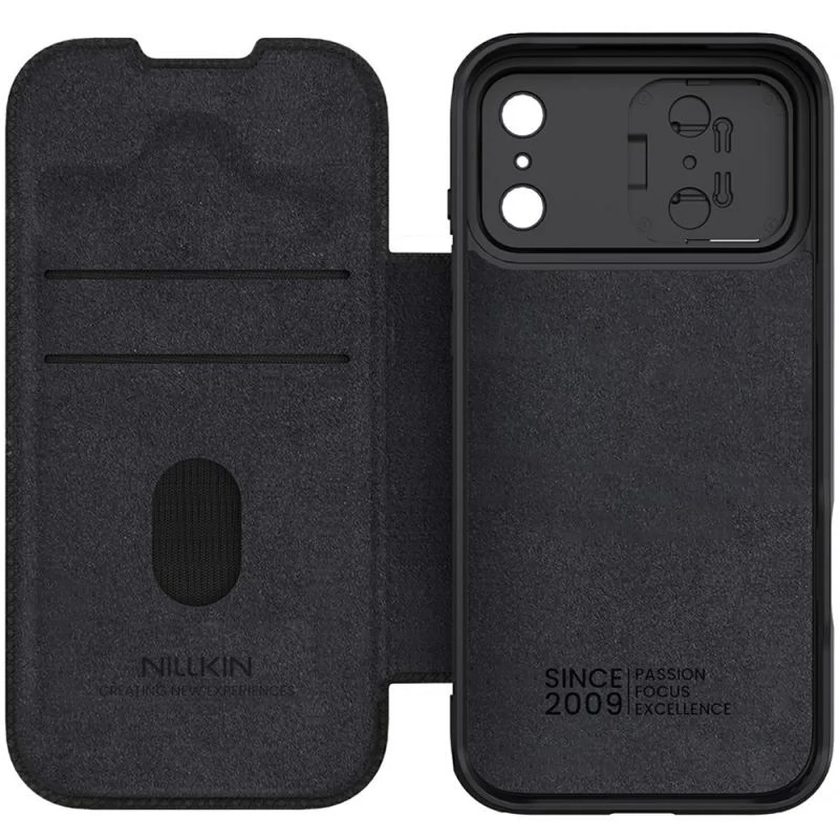 Кожаный чехол-книжка Nillkin Qin Pro Camshield для Apple iPhone 17 Pro (6.3") Black