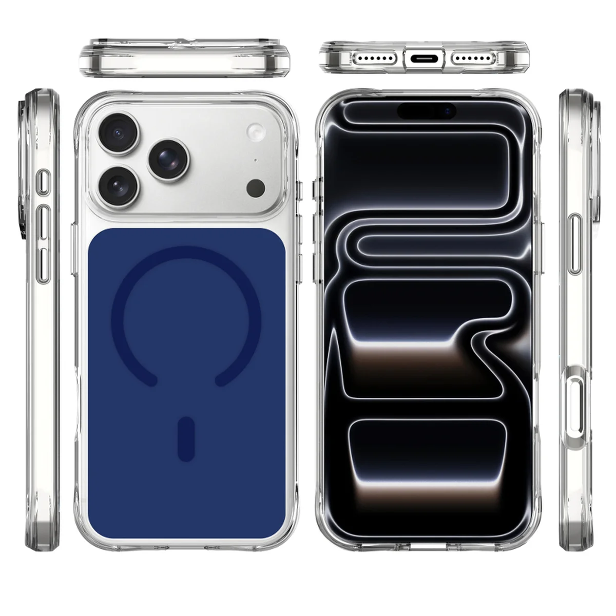 Чехол TPU+PC Space Pure Color with Magnetic Fit для Apple iPhone 17 Pro / 18 Pro (6.3") Blue
