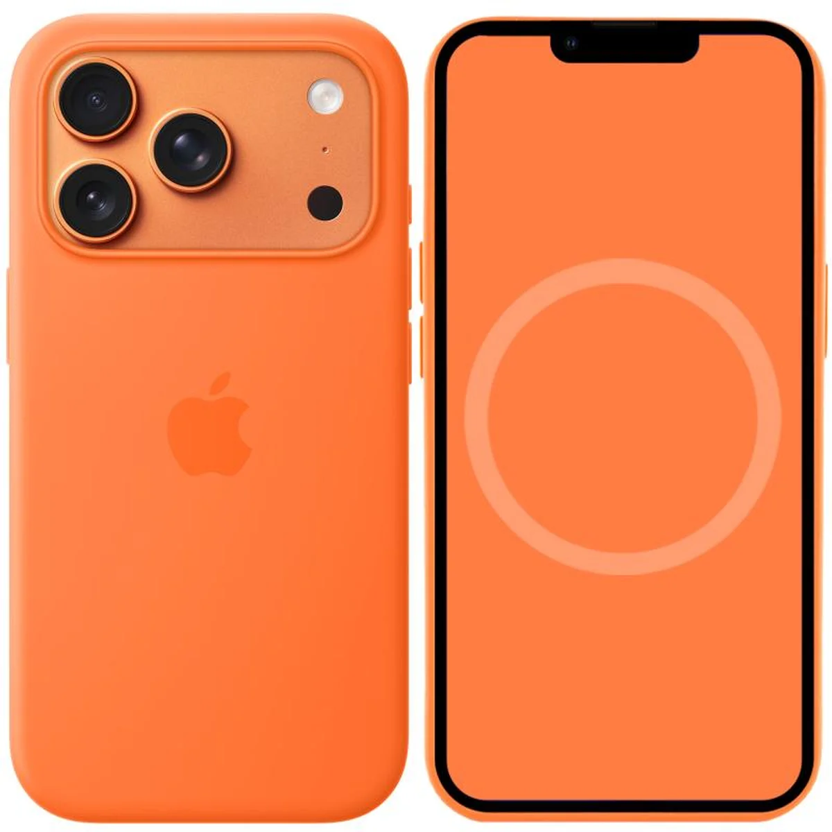 Чехол Silicone case (AAA) with Magsafe and Animation для Apple iPhone 17 Pro (6.3") Orange