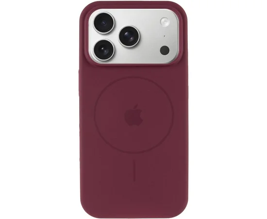Чехол Silicone Case Full Protective (AA) V2 with MagSafe для Apple iPhone 17 Pro (6.3") Бордовый / Plum