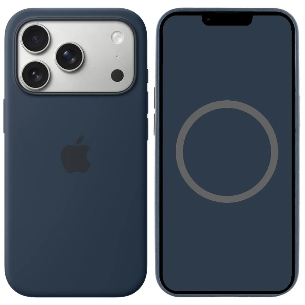 Чехол Silicone case (AAA) with Magsafe and Animation для Apple iPhone 17 Pro (6.3") Midnight