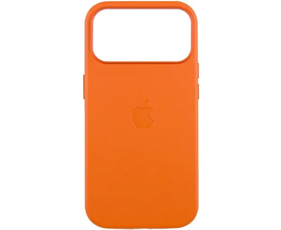 Кожаный чехол Leather Case (AAA) with MagSafe and Animation для Apple iPhone 17 Pro (6.3") Orange