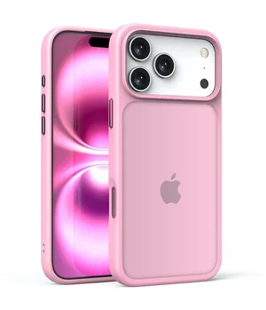 TPU+PC чехол Metal Buttons для Apple iPhone 17 Pro (6.3") Розовый / Pink