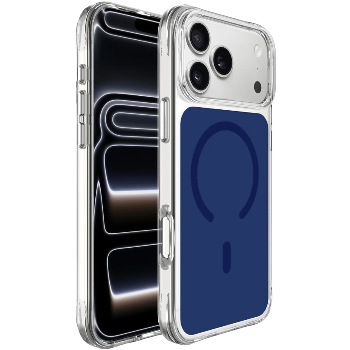 Чехол TPU+PC Space Pure Color with Magnetic Fit для Apple iPhone 17 Pro / 18 Pro (6.3") Blue