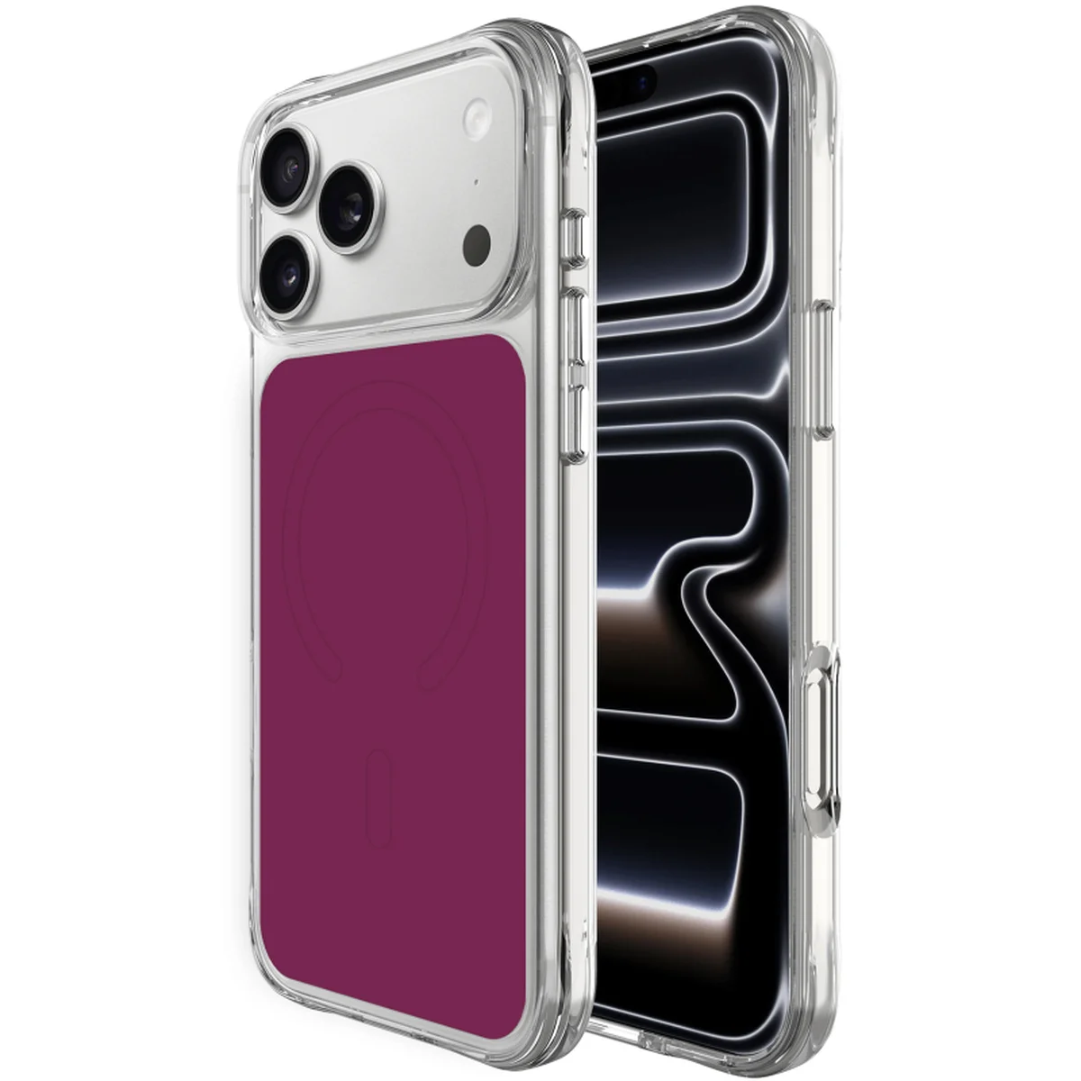 Чехол TPU+PC Space Pure Color with Magnetic Fit для Apple iPhone 17 Pro / 18 Pro (6.3") Cherry