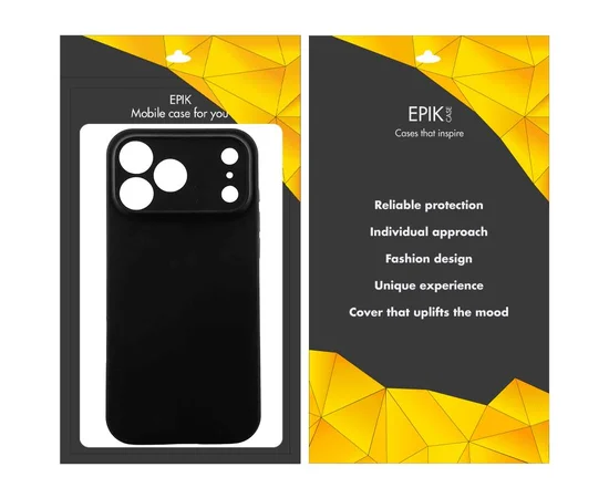 Чехол TPU Epik Black Full Camera для Apple iPhone 17 Pro (6.3") Черный