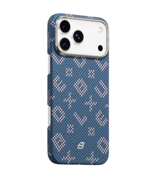 TPU+PC чехол Blueo Gilded Tactile Woven with MagSafe для Apple iPhone 17 Pro (6.3") Blue