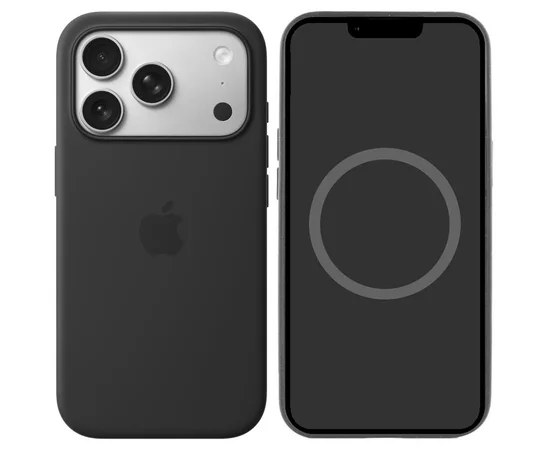 Чехол Silicone case (AAA) with Magsafe and Animation для Apple iPhone 17 Pro (6.3") Black