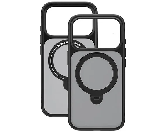 TPU+PC чехол Blueo Skin Friendly 360 Rotatable Stand with MagSafe для Apple iPhone 17 Pro (6.3") Black