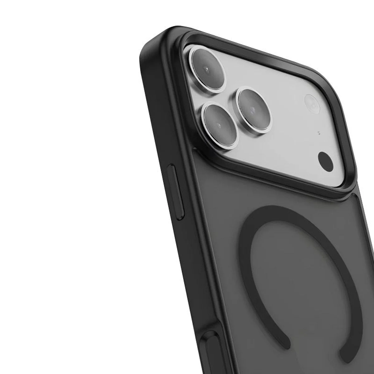 TPU+PC чехол Metal Buttons with MagSafe Colorful для Apple iPhone 17 Pro (6.3") Черный / Black