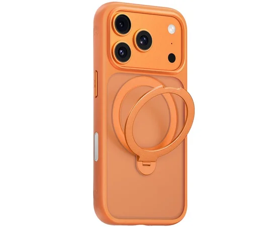 TPU+PC чехол Blueo Skin Friendly 360 Rotatable Stand with MagSafe для Apple iPhone 17 Pro (6.3") Orange