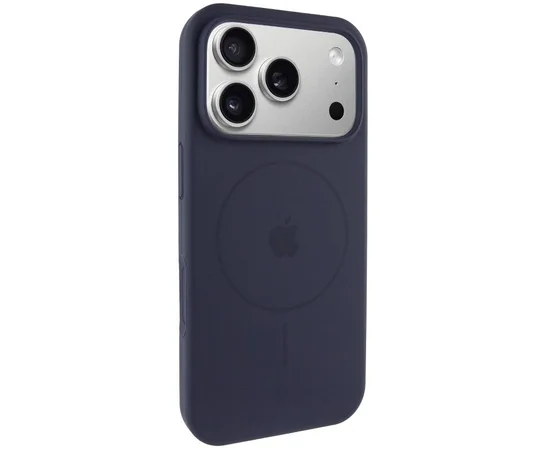 Чехол Silicone Case Full Protective (AA) V2 with MagSafe для Apple iPhone 17 Pro (6.3") Темно-синий / Midnight blue