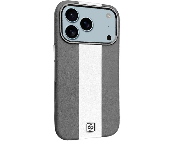 Кожаный чехол Rally with MagSafe для Apple iPhone 17 Pro (6.3") Grey / White