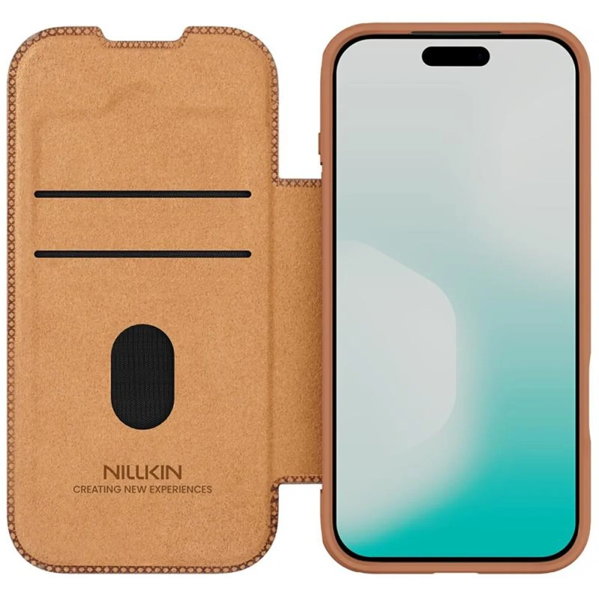 Кожаный чехол-книжка Nillkin Qin Pro Camshield для Apple iPhone 17 Pro (6.3") Brown