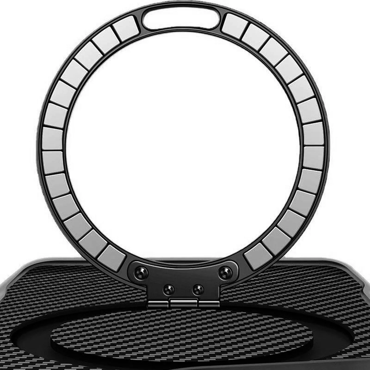 TPU+PC чехол Metal Buttons with MagSafe Carbon Ring для Apple iPhone 17 Pro (6.3") Черный