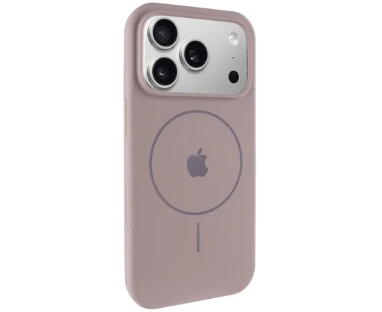 Чехол Silicone Case Full Protective (AA) V2 with MagSafe для Apple iPhone 17 Pro (6.3") Серый / Lavender