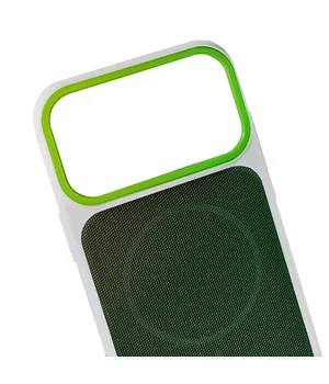 Чехол TPU TechWoven Hybrid with MagSafe для Apple iPhone 17 Pro (6.3") White / Green