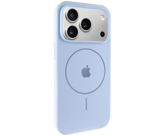 Чехол Silicone Case Full Protective (AA) V2 with MagSafe для Apple iPhone 17 Pro (6.3") Голубой / Lilac Blue