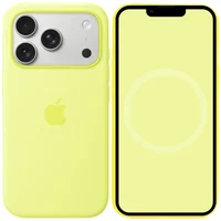 Чехол Silicone case (AAA) with Magsafe and Animation для Apple iPhone 17 Pro (6.3") Neon Yellow